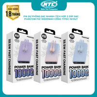 Pin dự phòng sạc nhanh PHANTOM P32 10000mAh cho iphone 15 - tích hợp 2 cáp QC 22.5 và PD 20W (3 phiên bản)
