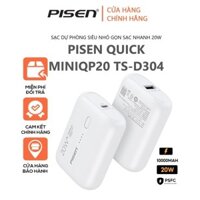 Pin dự phòng sạc nhanh Pisen TS-D304 / RavPower Alfox 20w siêu nhỏ gọn 10000mAh - Hỗ trợ QC 3.0 và PD 3.0 20W (trắng)