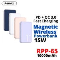 Pin dự phòng sạc nhanh Remax RPP-65 10000mAh sạc không dây wireless 15W - hỗ trợ PD 20W (4 màu)