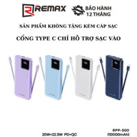 Pin Dự Phòng Sạc Nhanh Remax RPP-500 10000mAh QC PD max 22.5W tích hợp màn hình LED 1 cổng USB và 1 cổng Type C