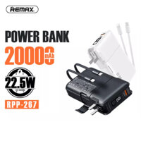 Pin Dự Phòng Sạc Nhanh RPP-267 20000mAh Kiêm Cốc Sạc Nhanh tích hợp 2 cáp sạc QC 3.0 PD max 22.5W