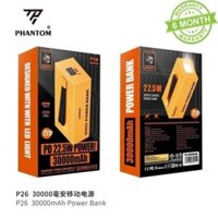 Pin dự phòng sạc nhanh 30000mAh PHANTOM P26 Container, 15 cell Li-ion 21700, hỗ trợ QC 22.5W PD 20W