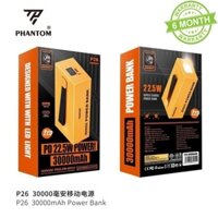Pin dự phòng sạc nhanh 30000mAh PHANTOM P26 Container, 15 cell Li-ion 21700, hỗ trợ QC 22.5W PD 20W