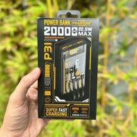 Pin dự phòng sạc nhanh  PHANTOM P31 20000mAh tích hợp 3 cổng sạc 3 cáp sạc - hỗ trợ QC 22.5 và PD 20W (nhiều màu)