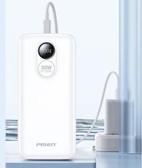 Pin dự phòng sạc siêu nhanh Pisen TS-D090 20000mAh hỗ trợ 2 cổng USB 22.5W và 1 cổng typec in/out PD 30W (trắng)