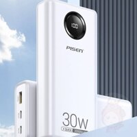 Pin dự phòng siêu nhanh Pisen TS-D337 20000mAh hỗ trợ 2 cổng sạc typec in/out - QC 22.5W và PD 30W (trắng) ACSTORE 247