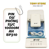 Pin Dự Phòng SYC - BP310 10000mAh nhỏ gọn kèm cáp sạc + Tặng Ốp Lưng Trong Chống Sốc Cho IP. Bảo hành 12 tháng
