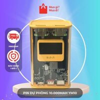 Pin dự phòng trong suốt 2 cổng sạc 10.000mAh YM10