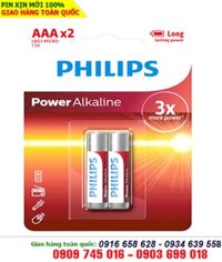 Pin đũa AAA 1,5V Philips Ultra LR03/AM4 Alkaline chính hãng (loại vỉ 2 viên)