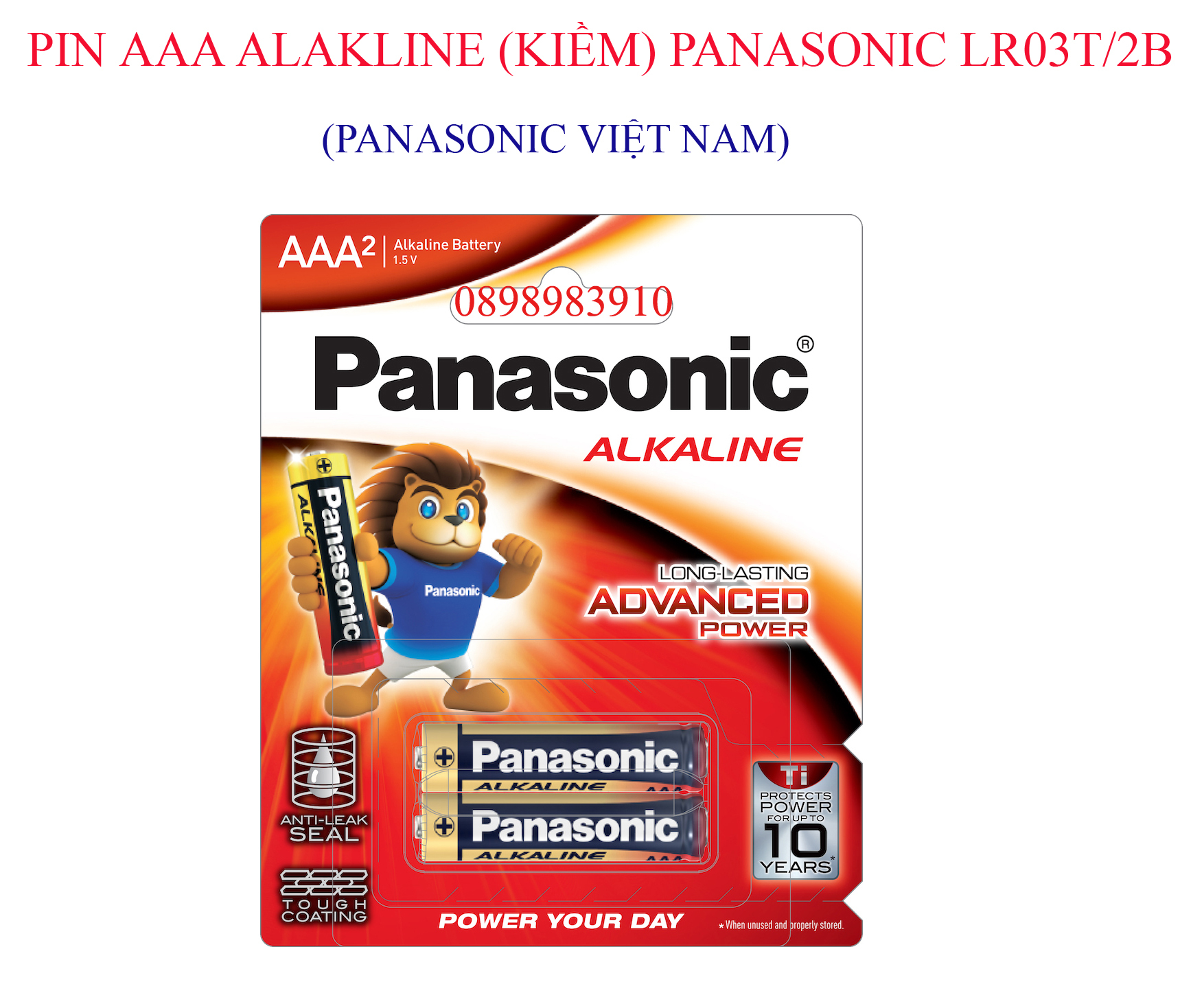 Pin đũa AAA Alkaline PANASONIC LR03T/2B