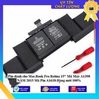 Pin dùng cho Mac.Book Pro Retina 15 Mã Máy A1398 NĂM 2015 Mã Pin A1618 - Hàng Nhập Khẩu New Seal