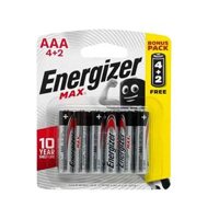 Pin Energizer Max AAA E92 bp4+2 vỉ 6 Viên