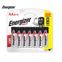 PIN ENERGIZER [Vỉ 8 Tặng 4] Pin AAA, AA Energizer Max E92, E91 BP8+4