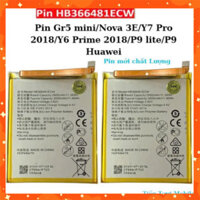 Pin HB366481ECW/Gr5 mini/Nova 3E/Y7 Pro 2018/Y6 Prime 2018/P9 lite/P9 Huawei Mới