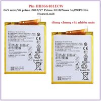 Pin Huawei ,HB366481ECW Gr5 mini/Y6 prime 2018/Y7 Prime 2018/Nova 3e/P9/P9 lite,mới