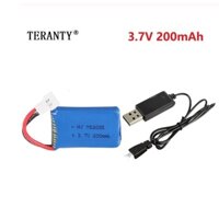 Pin kèm sạc usb 3.7v 200mah Pin sạc máy bay có mạch bảo vệ xả 25c