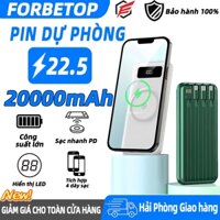 Pin không dây dự phòng 20000mAh với 4 cáp sạc cho pin dự phòng di động 20000mAh batterie sạc dự phòng không dây
