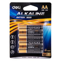 Pin kiềm Akaline AA Deli - Vỉ 2 viên 4 viên - 18500  18501 - Vỉ 4 viên - 18501