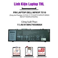 Pin laptop Dell precision 7510 dùng Precision 15 7510 17 7710 M7710 MFKVP GR5D3 RDYCT TWCPG 0TWCPG - BẢO HÀNH 12 THÁNG