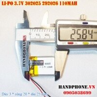 Pin Li-Po 3.7V 110mAh 302025 292026 (Lithium Polymer)