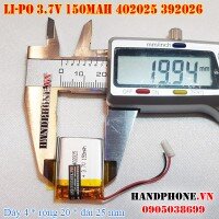 Pin Li-Po 3.7V 150mAh 402025 392026 (Lithium Polymer)