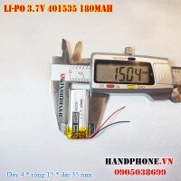 Pin Li-Po 3.7V 180mAh 401535 (Lithium Polymer)