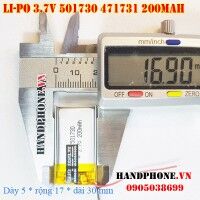 Pin Li-Po 3.7V 200mAh 501730 471731 (Lithium Polymer)