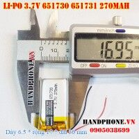 Pin Li-Po 3.7V 270mAh 651730 651731 (Lithium Polymer)