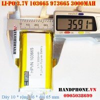 Pin Li-Po 3.7V 3000mAh 103665 973665 (Lithium Polymer)