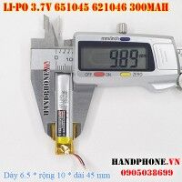 Pin Li-Po 3.7V 300mAh 651045 (Lithium Polymer) cho tai nghe Bluetooth
