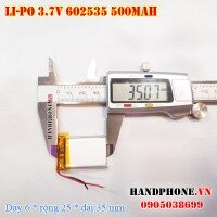 Pin Li-Po 3.7V 500mAh 602535 (Lithium Polymer)