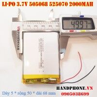 Pin Li-Po 3.7V 505068 525070 2000mAh (Lithium Polymer)