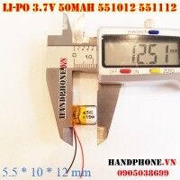 Pin Li-Po 3.7V 551012 551112 50mAh cho tai nghe Bluetooth
