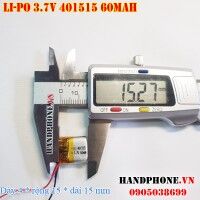 Pin Li-Po 3.7V 60mAh 401515 401516 (Lithium Polymer)