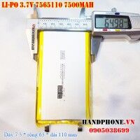 Pin Li-Po 3.7V 7500mAh 7565110 (Lithium Polymer)