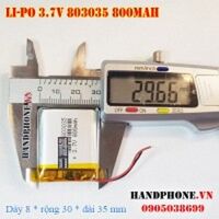 Pin Li-Po 3.7V 800mAh 803035 (Lithium Polymer)