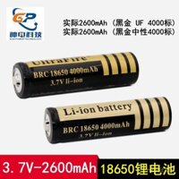 Pin Lithium 18650 Màu Đen Trung Tính UF4000mAh Tiêu Chuẩn Bên Ngoài 3.7V Đèn Pin Sạc Quạt Nhỏ Đèn Pha