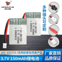 Pin Lithium 3.7V 150mAh Drone Neon U207 H2 H8 Drone H36 651723 Pin máy bay mô hình