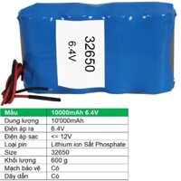 Pin lithium ion 32650 10000mAh 6.4V Sắt Phosphate  32650, Mạch bảo vệ, Dây