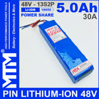 Pin Lithium-ion 48V 54V 5.0Ah 30A 13S2P MTM