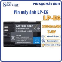 Pin LP-E6 2650mAh cho Máy ảnh Canon 60D 70D 80D 90D 6D 6D Mark II 5D mark II 5D Mark III E6 Dung lượng cao, an toàn