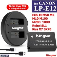 Pin máy ảnh Canon EOS M M50 M2 M10 M100 M200 100D Rebel SL1 sx70 CANON LP-E12 LPE12 LP E12 Kingma