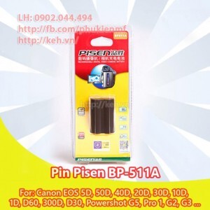 Pin máy ảnh chuyên nghiệp Pisen BP511A (BP-511)