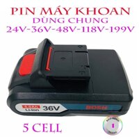 Pin Máy Khoan Cầm Tay 5 Cell Dùng Chung 24v 36v ,48v, 199v