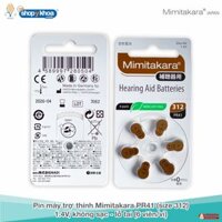 Pin máy trợ thính Mimitakara PR41 size 312, 1.4V, không sạc - lỗ tai 6 viênvỉ