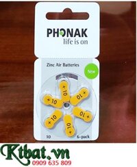 Pin máy trợ thính PHONAK PR536, Pin số 10 _Pin máy điếc PR536 chính hãng _Xuất Xứ Đức (Germany)
