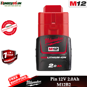 Pin Milwaukee M12B2 12V 2.0Ah