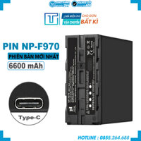 Pin NP-F970 6600mAh. Pin NP-F970 6600mAh tích hợp sạc TypeC cho đèn Led . BH 12 Tháng