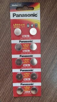 Pin nút LR44 (A76) Panasonic Alkaline 1.5V, cùng size pin: AG13, G13A