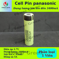 Pin panasonic 18650 dung lượng 3400mAh dòng xả 5A